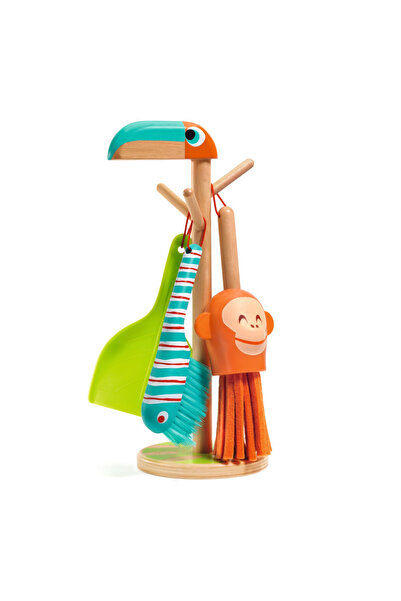 djeco Set De Curatenie Copii, Jocuri De Facut Curat Cu Stativ Si Accesorii,