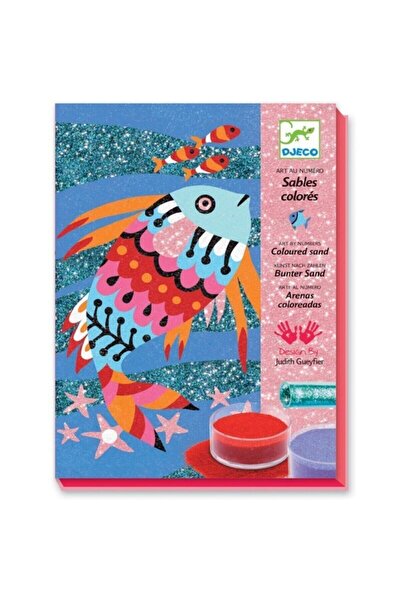 djeco Рибни дъги - Комплект за рисуване с цветен пясък
