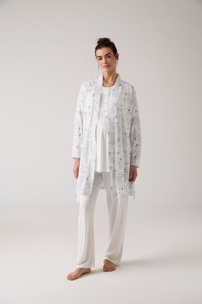 Lohussa Set de pijamale pentru femei, cu model albastru, din bumbac, cu design special, pentru maternitate
