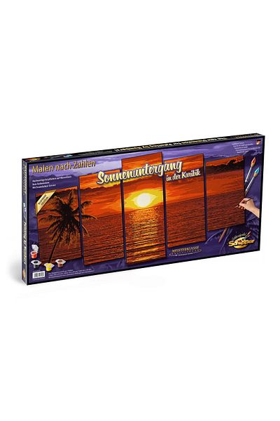 Simba Schipper Paint By Number Kit Caribbean Sunset, 5 Paintings