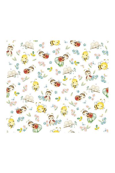 Hubners Ladybug Crib Bedding 4 Pieces White