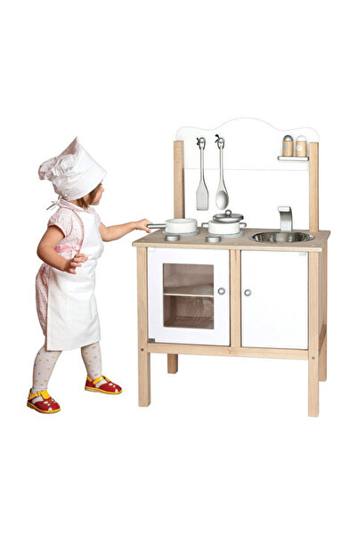 Viga Toys Bucatarie Din Lemn Pentru Copii, Alb