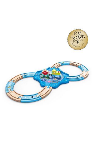 Hape Wooden Toy - Toy Train With Sea Animals (15 PIECES)