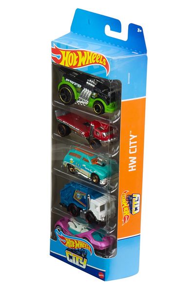 mattel Sada 5 autíček Hot Wheels City