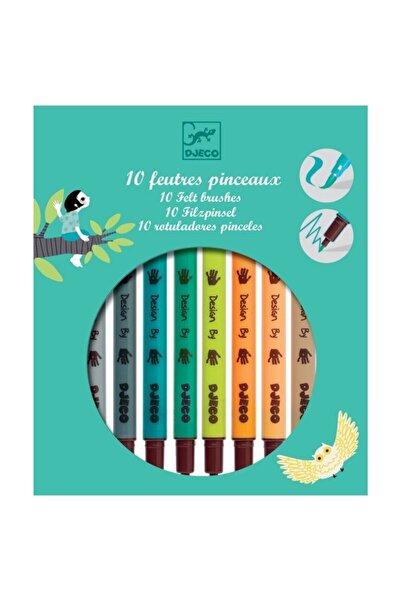 djeco 10 creioane cu vârf dublu din pâslă / Culori vii