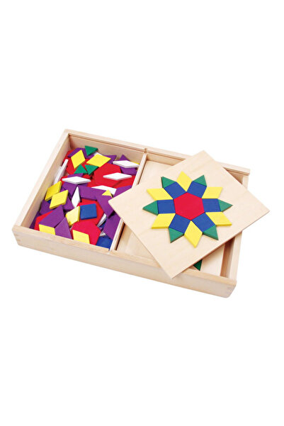 Viga Toys Set Mozaic Din Lemn, Tangram Cu Modele