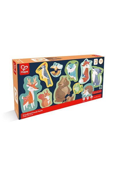 Hape Set Of 10 Puzzles For Children With Forest Friends (18-36 MONTHS)