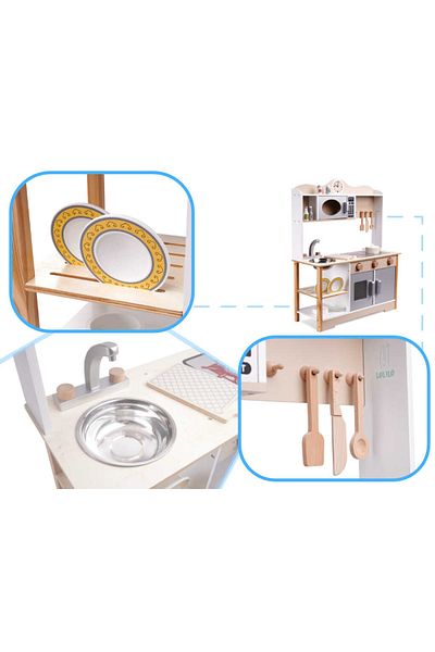 Micostore Children's Kitchen, Made Of Wood, 85 Cm High, Superior Quality
