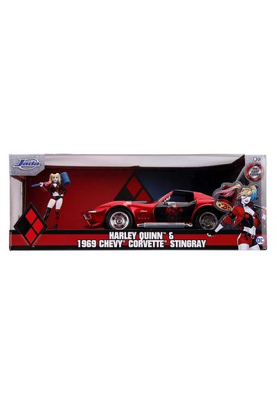 Simba Harley Quinn 1969 Chevy Corvette Diecast Model Car 1:24 Scale