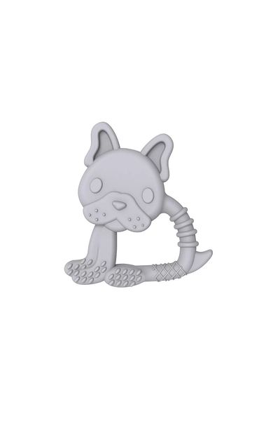Melii Set of 2 Silicone Teething Toys Bulldog Cat Model