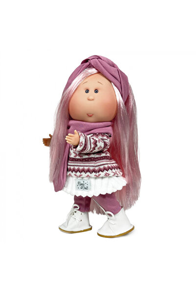 OEM Păpușa Nines D'onil, Mia, cu păr roz și bentiță, cu articulații, cu parfum de vanilie, 30 cm