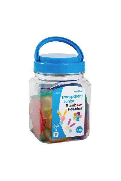 Edx Education Clear Rainbow Pebbles, Set 36 De Pietricele Translucide
