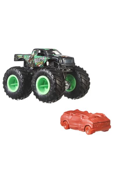 mattel Hot Wheels Monster Truck Si Masinuta Metalica Skeleton Crew