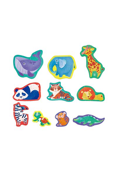 Hape Set Of 10 Jungle Friends Puzzles For Children (18-36 MONTHS)