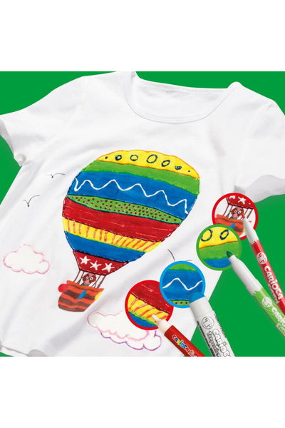 CARIOCA Μαρκαδόροι υφασμάτινων ρούχων 10 χρωμάτων - κουτί, λεπτή άκρη