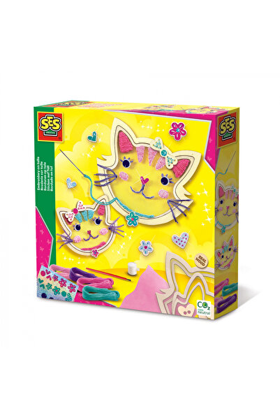 SES Creative Set de broderie creativă din tul pentru copii cu pisici