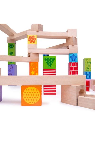 BIGJIGS Toys Marble Run Din Lemn