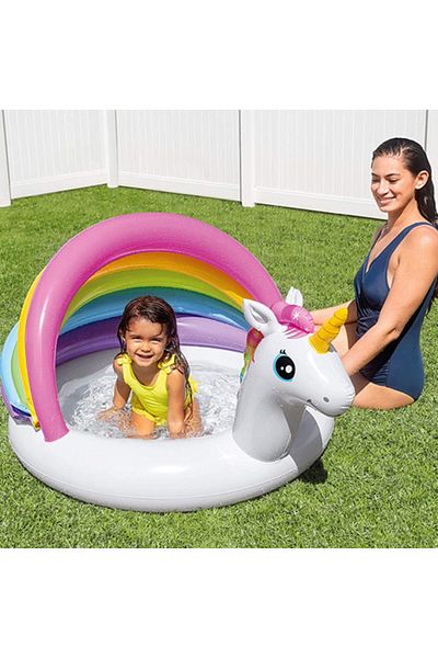 Intex Piscina Gonflabila Copii Si Bebe, , Unicorn, 45 Litri, 127 X 102 X 69 Cm