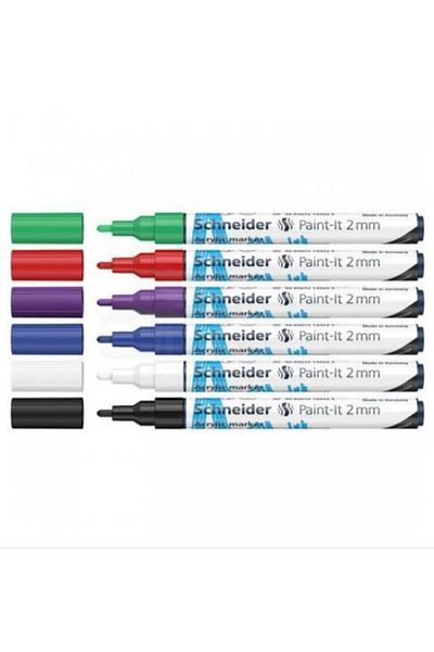SCHNEIDER Acrylic Paint Marker, Round Tip 2 Mm, Paint-it 310, , 18 Colors