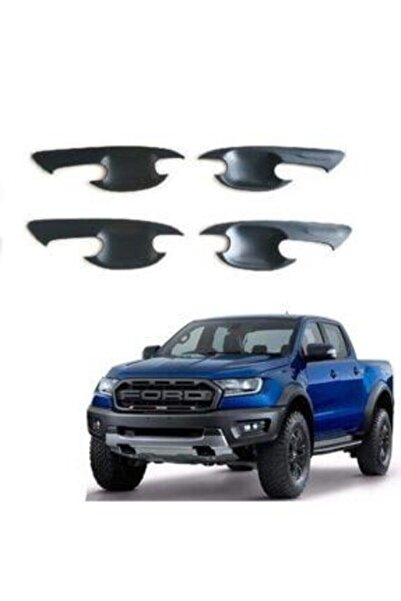 EBAL OTO AKSESUAR Ranger Mat Siyah Iç Kapı Kolu Kaplama 4 Prç 2015 Sonrası