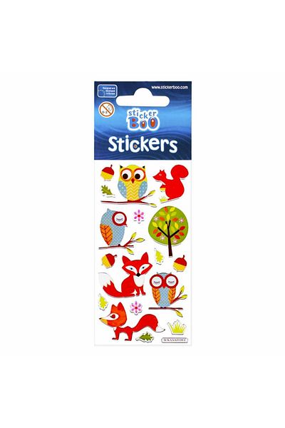 Micostore Owl stickers, squirrels, foxes, forest animals, stickers for creative activities