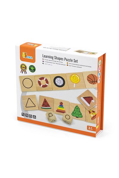 Viga Toys Wooden Matching Puzzle, Learning Shapes,