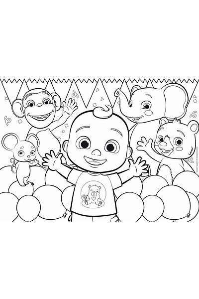 Lisciani Maxi Coloring Puzzle - Cocomelon and Friends (24 PIECES)