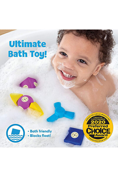 Clicstoys Blockaroo Magnetic Foam Cube Set, 10 Pieces, Boat