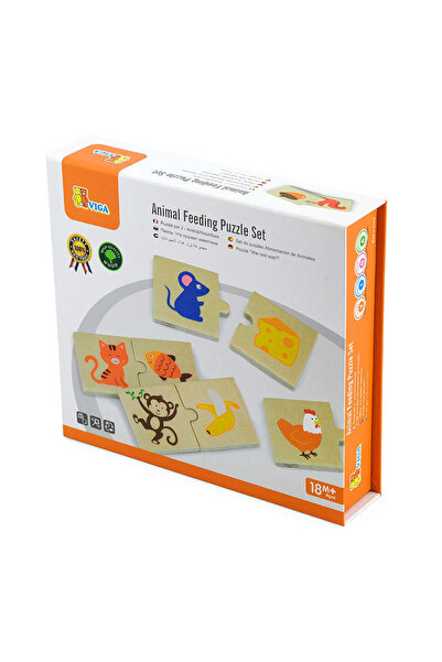 Viga Toys Ce Mananca Animalele, Puzzle De Asociere Din Lemn