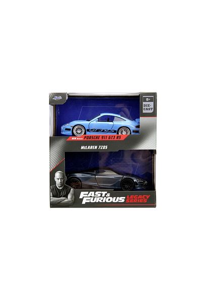 Simba Jada Fast And Furious Legacy Set of 2 Diecast Cars Porsche 911 Gt3 Rs And Mclaren 720s Scale 1:32