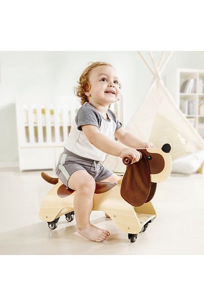 Hape Wooden Toy - Riding And Moving Puppy For Children
