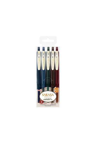 Zebra Pix Cu Gel 0.5 Mm Sarasa Clip Vintage 1, 5/set