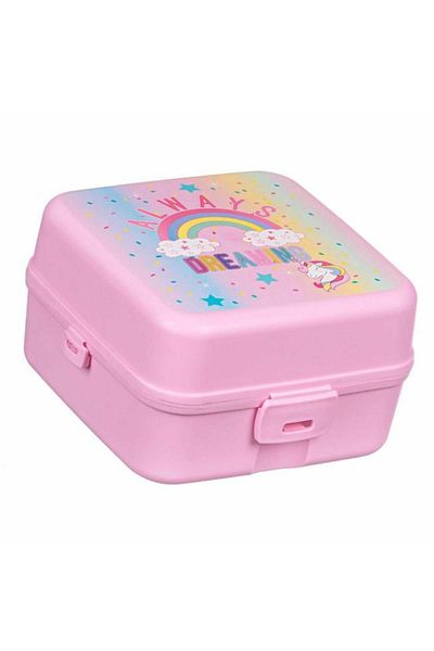 Micostore Children's Compartmented Casserole, Rainbow and Unicorn, 1100 Ml, School Lunch Box, For Lunch