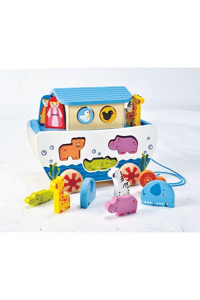 Hape Wooden Toy - Noah's Ark Pull-along And S Sorter