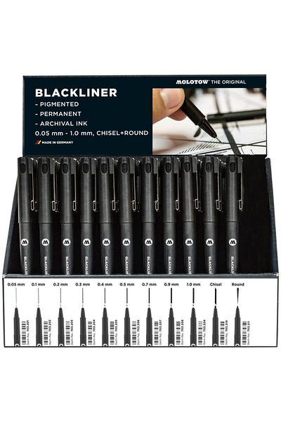 Molotow Set Display Blackliner, 66 De Buc
