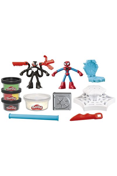 Hasbro Play Doh Spiderman Set Of 2 Battle Figures With Launcher And Spear