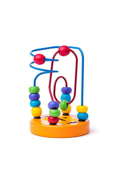 Woody Jucărie din lemn - Mini labirint portocaliu deschis