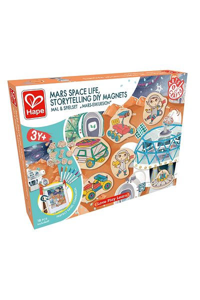 Hape Space Themed Magnet Creation Kit For Kids - 17 Pieces