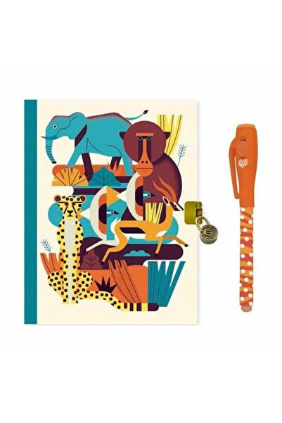 djeco Secret Diary With Magic Pen, Lock, Padlock And Key, 88 Lined Pages, 6 D...