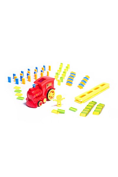 Micostore Domino Train, Electric Locomotive With 80 Pieces, Sounds And Lights