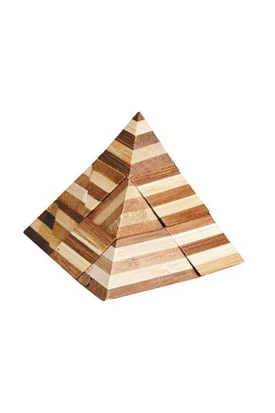 Fridolin Wooden IQ Logic Game Bamboo 3D Pyramid
