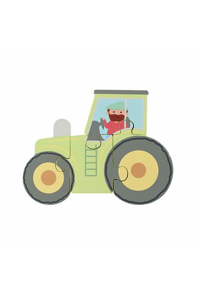 Orange Tree Toys Ξύλινο παζλ τρακτέρ,