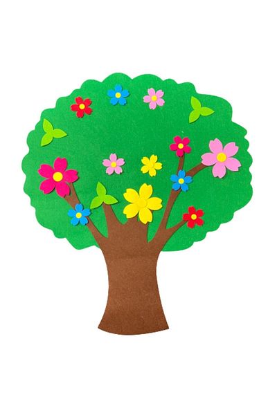 Micostore Tree, Flowering Tree, Made Of Felt, 98 X 87 Cm, 1 Pc, Art & Craft Accessories For Children