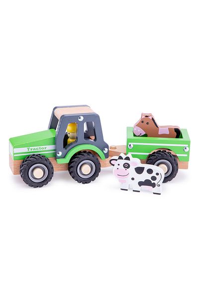 New Classic Toys Tractor Cu Trailer - Animale