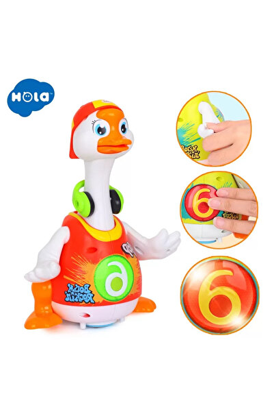 Hola Červená tančící kachna se světly a melodiemi