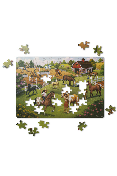 Melissa & Doug Primul meu puzzle ecologic din carton, cu cai -