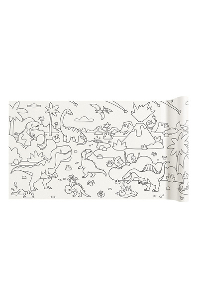 Mideer Coloring Paper Roll - Dinosaur Theme - 4 M Length, With Adhesive