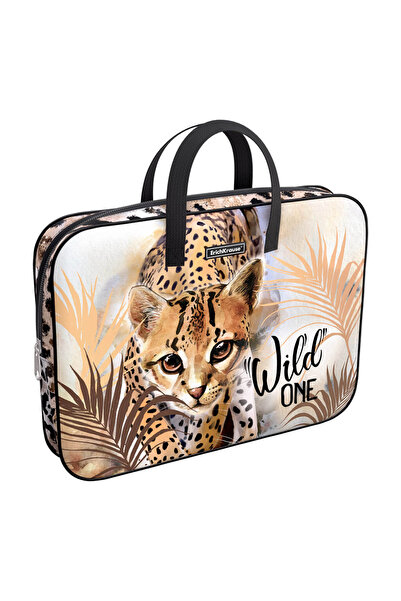 Erich Krause Geantă cu model pisică sălbatică, format A4, 29 x 7 x 36 cm