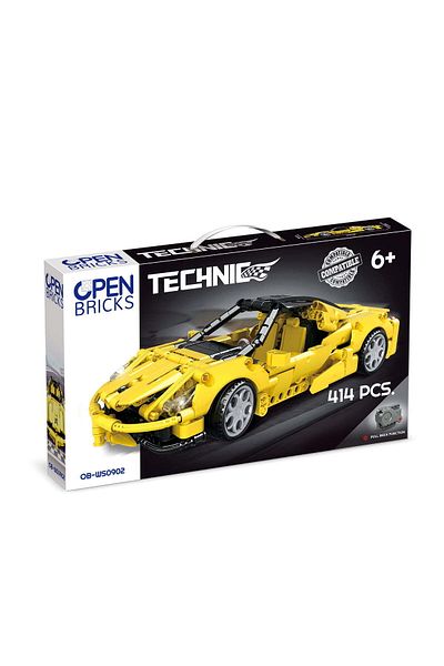 OEM Lego Technic Yellow Sports Car Construction Toy (414 PIECES)