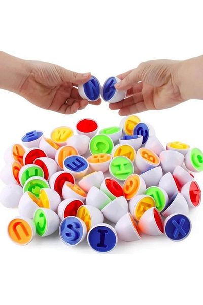Micostore Joc Asocieri, Potriveste Oua Cu Litere, Alfabet, Montessori, Matching Eggs